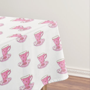 Nappe Teacup rose Peinture à la main Motif fille