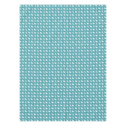 Nappe Teal and White Butterfly and Dragonfly Pattern (Devant)