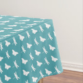 Nappe Teal and White Butterfly and Dragonfly Pattern (In Situ)