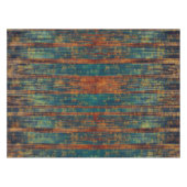 Nappe Teal Blue Green Orange Busy Abstract Tablecloth (Devant (Horizontal))