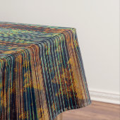Nappe Teal Blue Green Orange Busy Abstract Tablecloth (In Situ)