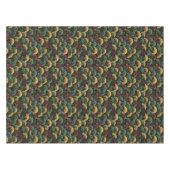 Nappe Teal Burgundy Ginkgo Pattern  (Devant (Horizontal))