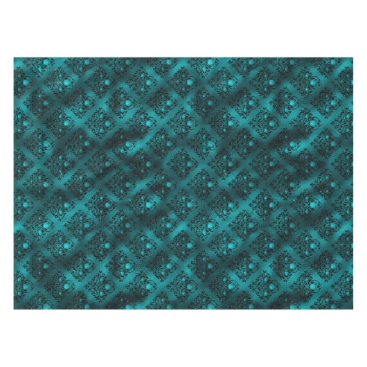 Nappe Teal ombre Glam Glitter Damask (Devant (Horizontal))