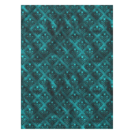 Nappe Teal ombre Glam Glitter Damask (Devant)