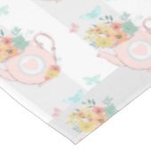 Nappe Teapot rose avec Fleurs et Papillons Motif (Angle)