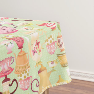 Nappe Teapots et tasses vert