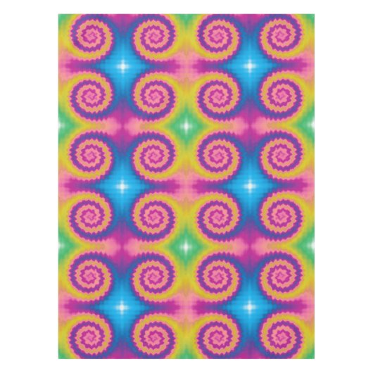 Nappe Teinture colorée super funky rétro motif (Devant)