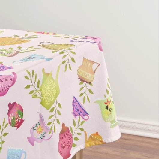 Nappe Teintures et tasses Jardin rose (In Situ)