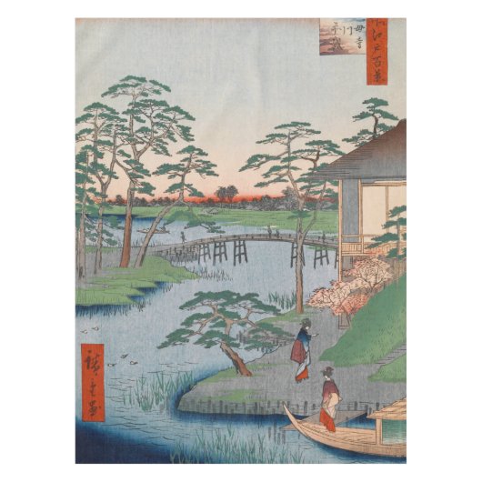 Nappe Temple Mokuboji Ukiyo-e Vintage Art japonais (Devant)