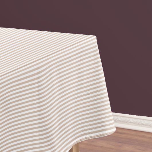 Nappe Tendance Chic Rustique Café Motif Rayé Blanc