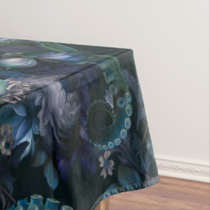 Nappe Tentacle Turquoise De Cthulhu Gothique Avec Fleurs