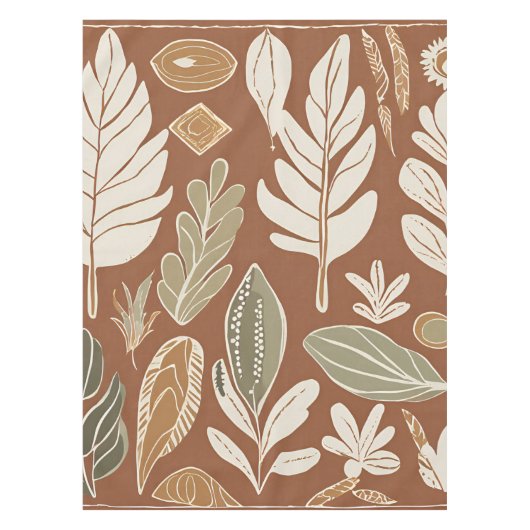 Nappe Terracotta Fleur sauvage Rustic Boho Décor Printem (Devant)