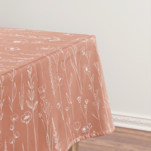 Nappe Terracotta Wildflower Baby Shower Tablecloth (In Situ)