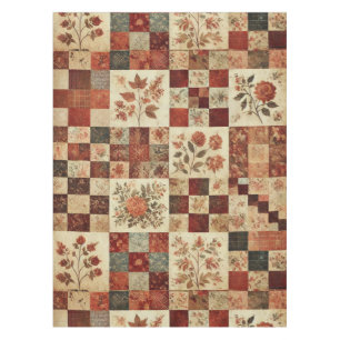Nappe Terre cuite Patchwork Quilt Rustique Vintage Flora