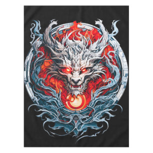Nappe Tête de dragon mythique de la flamme rouge