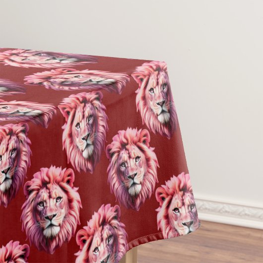 Nappe Tête de lion rose bordeaux Design
