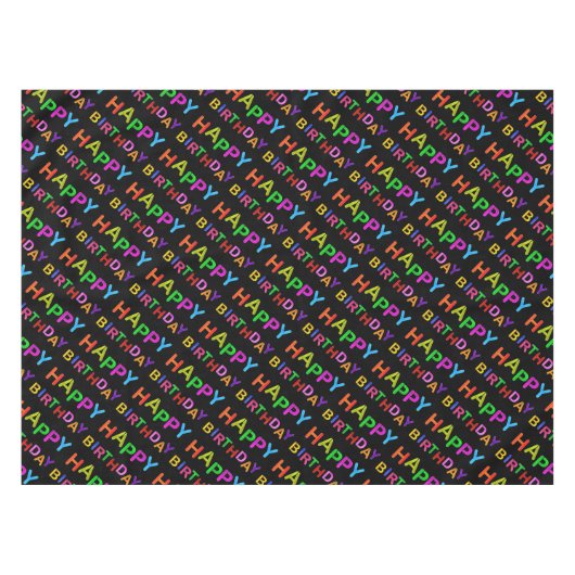 Nappe texte d'anniversaire heureux (Devant (Horizontal))