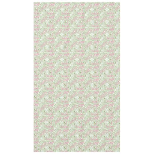 Nappe Texte de Noël et Motif de flocon de neige rose ID2 (Devant)