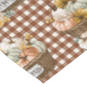 Nappe Thanksgiving Automne Citrouilles Brown en vichy (Angle)