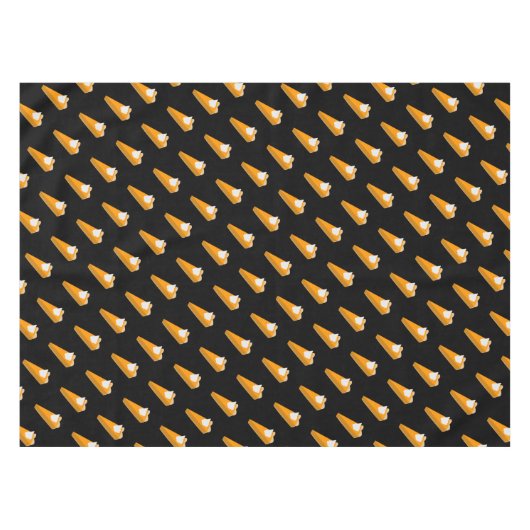 Nappe Thanksgiving Citrouille Motif à tarte noir et oran (Devant (Horizontal))