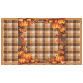 Nappe Thanksgiving Plaid avec frontière Citrouille (Devant (Horizontal))
