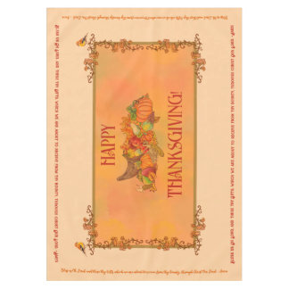 Nappe Thanksgiving Tablecloth, Cornucopia and prayer
