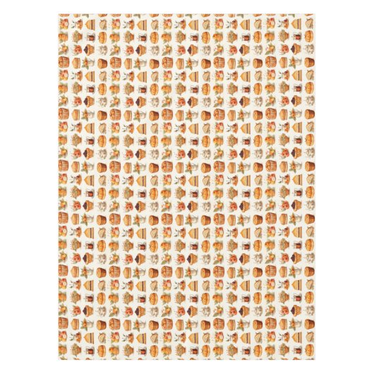 Nappe Thanksgiving Tablecloth Decor – Bread, Pie & Coffe (Devant)