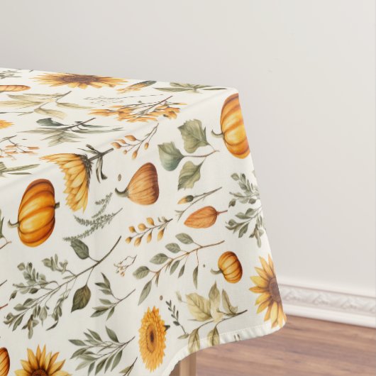 Nappe Thanksgiving Tablecloth Decor Pumpkins, Sunflowers (In Situ)