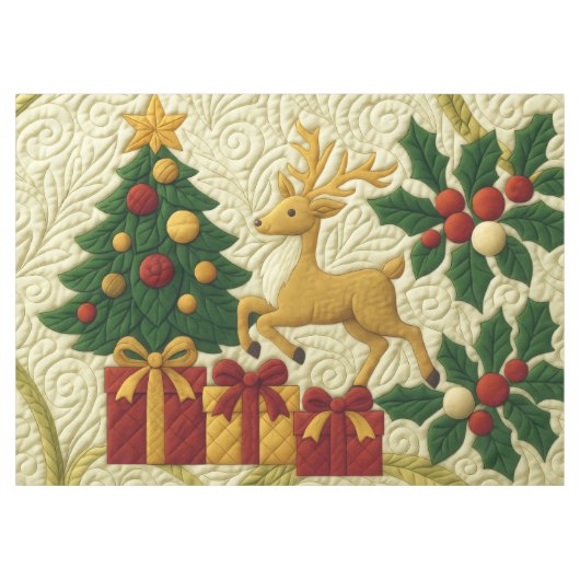 Nappe Thème de Noël Arbre Reindeer Cadeaux Reindeer Look (Devant (Horizontal))