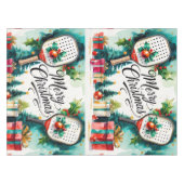 Nappe Thème de Noël de Pickleball (Devant (Horizontal))