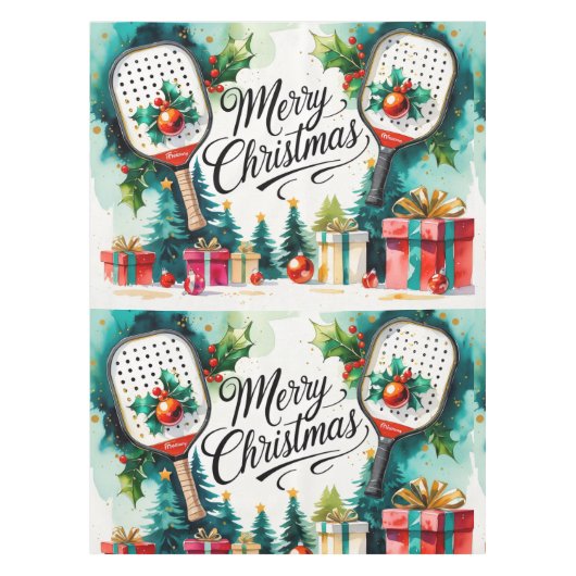 Nappe Thème de Noël de Pickleball (Devant)