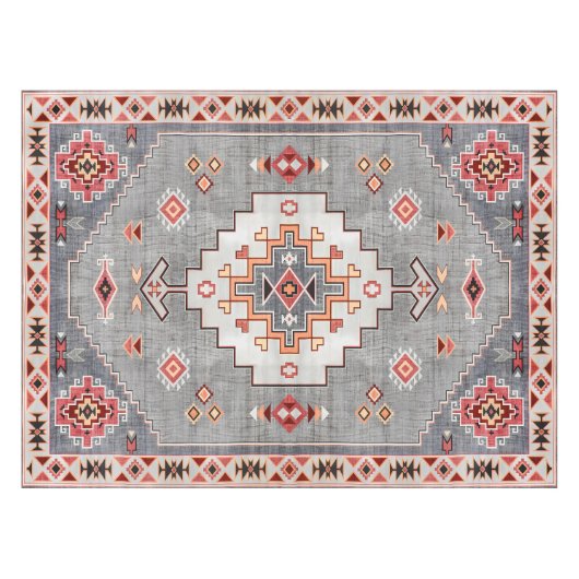 Nappe Threads intemporels : Patrimoine Boho Geometry mar (Devant (Horizontal))