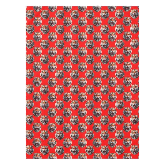 Nappe Tiger Head Pattern Design Red (Devant)