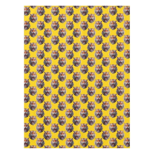 Nappe Tiger Head Pattern Design Yellow  (Devant)