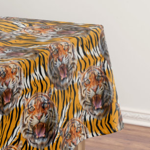 Nappe Tiger Tête Sur Tiger Skin Design Poster de animal