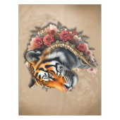 Nappe Tigre de Steampunk avec illustration Rose. (Devant)
