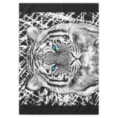 Nappe Tigre noir et blanc audacieux d'yeux bleus (Devant)
