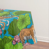 Nappe Tigres dans l'étang rose lotus (In Situ)