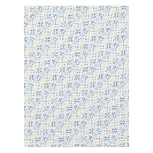 Nappe Tile géométrique bleu blanc or (Devant)
