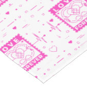 Nappe Timbre de la Saint-Valentin Neon Rose Amour Éterne (Angle)