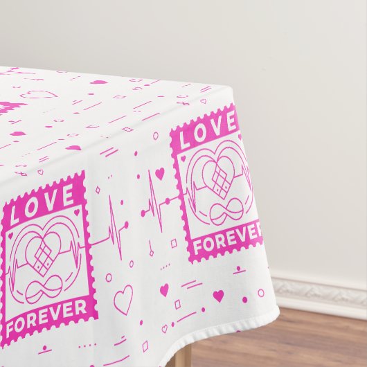 Nappe Timbre de la Saint-Valentin Neon Rose Amour Éterne (In Situ)