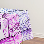 Nappe Tirage Abstrait Art Floral Bleu violet (In Situ)