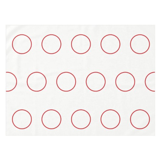 Nappe Tissu de table blanche avec cercles rouges (Devant (Horizontal))
