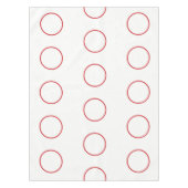 Nappe Tissu de table blanche avec cercles rouges (Devant)