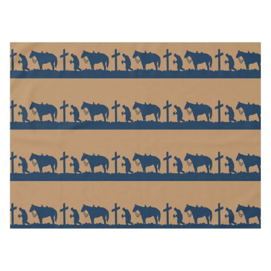 Nappe Tissu de table de prière des cowboys occidentaux (Devant (Horizontal))