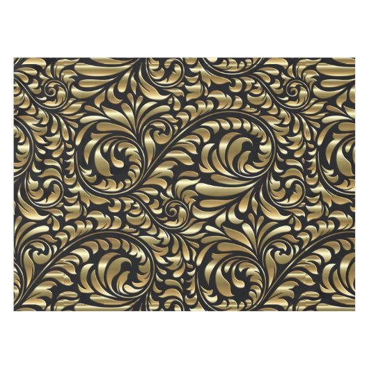 Nappe Tissu de table - Drame en noir et or (Devant (Horizontal))