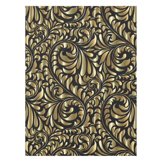 Nappe Tissu de table - Drame en noir et or (Devant)