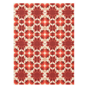 Nappe Tissu de table en coton, motif floral rouge de 52