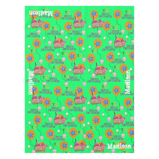 Nappe Tissu de table, Joyeux 10e anniversaire, #10 vert (Devant)