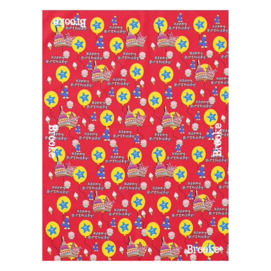 Nappe Tissu de table, Joyeux 4e anniversaire, #4 rouge (Devant)